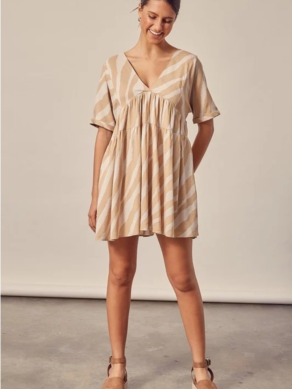 Mustard Seed V-Neck Babydoll Dress